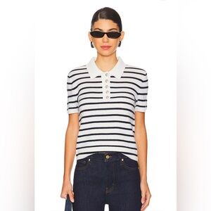 Veronica Beard Brandt Striped Cashmere Polo